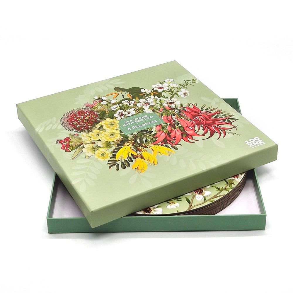 NZ Native Botanicals Box of 6 Placemats by 100% NZ