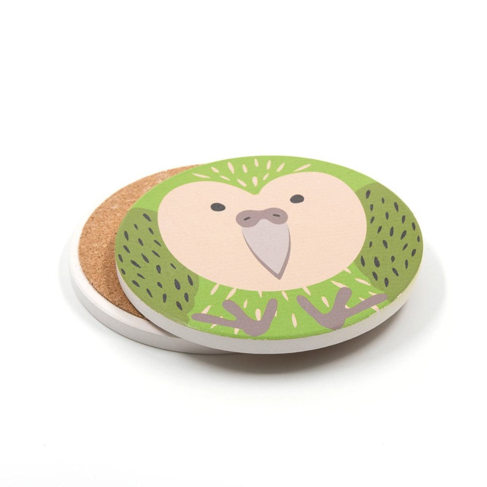 NZ Cuties Kakapo Ceramic Coaster (4 Pack) by 100% NZ