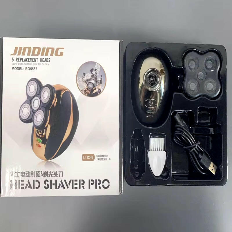 2025 Waterproof Rotary Electric Shaver and Beard Trimmer with 5 Heads - Rechargeable Men's Grooming Tool