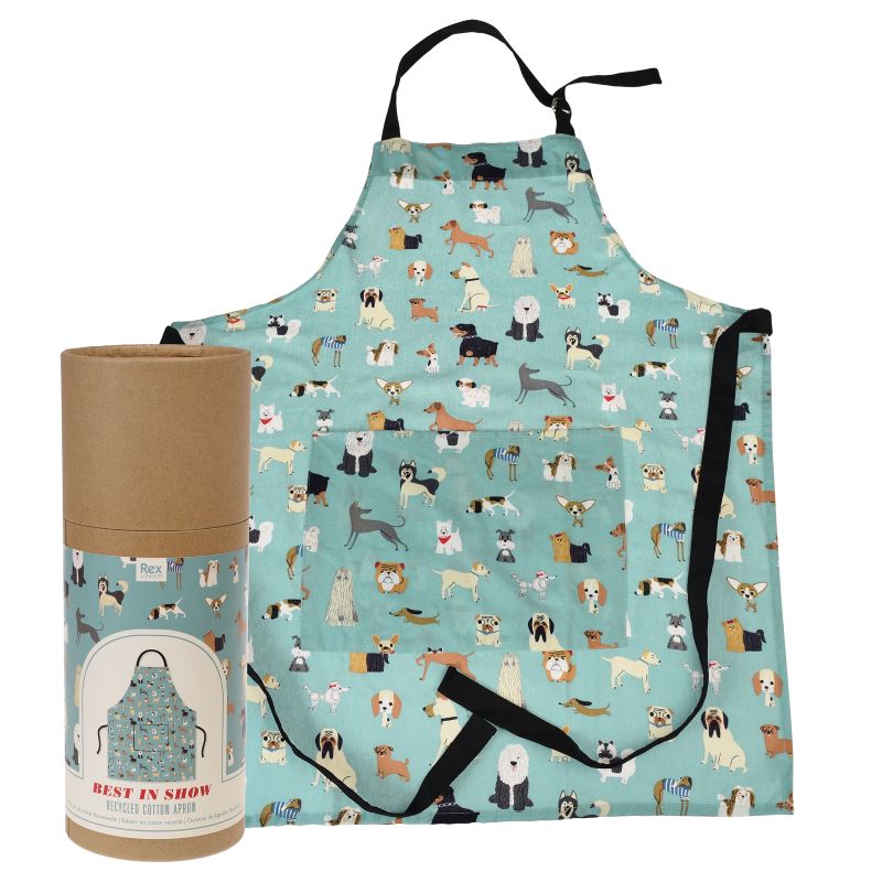 Best In Show Recycled Cotton Apron NZ – Dog & Puppy Print, Stylish & Eco-Friendly