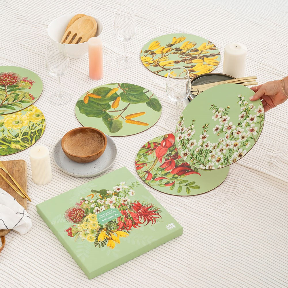 NZ Native Botanicals Box of 6 Placemats by 100% NZ