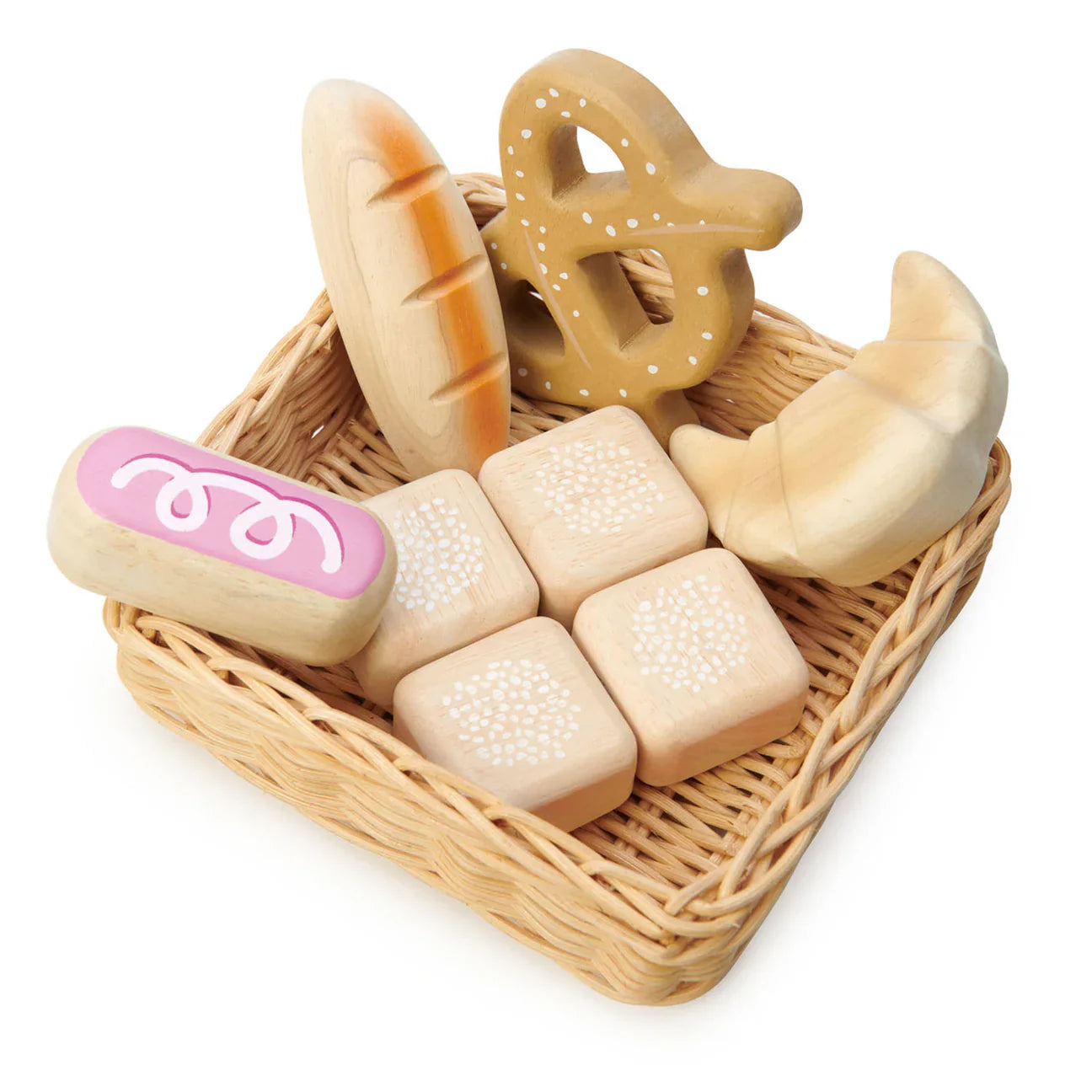 Wooden Bread Basket Play Set - Tender Leaf Toys | Wooden Toy NZ