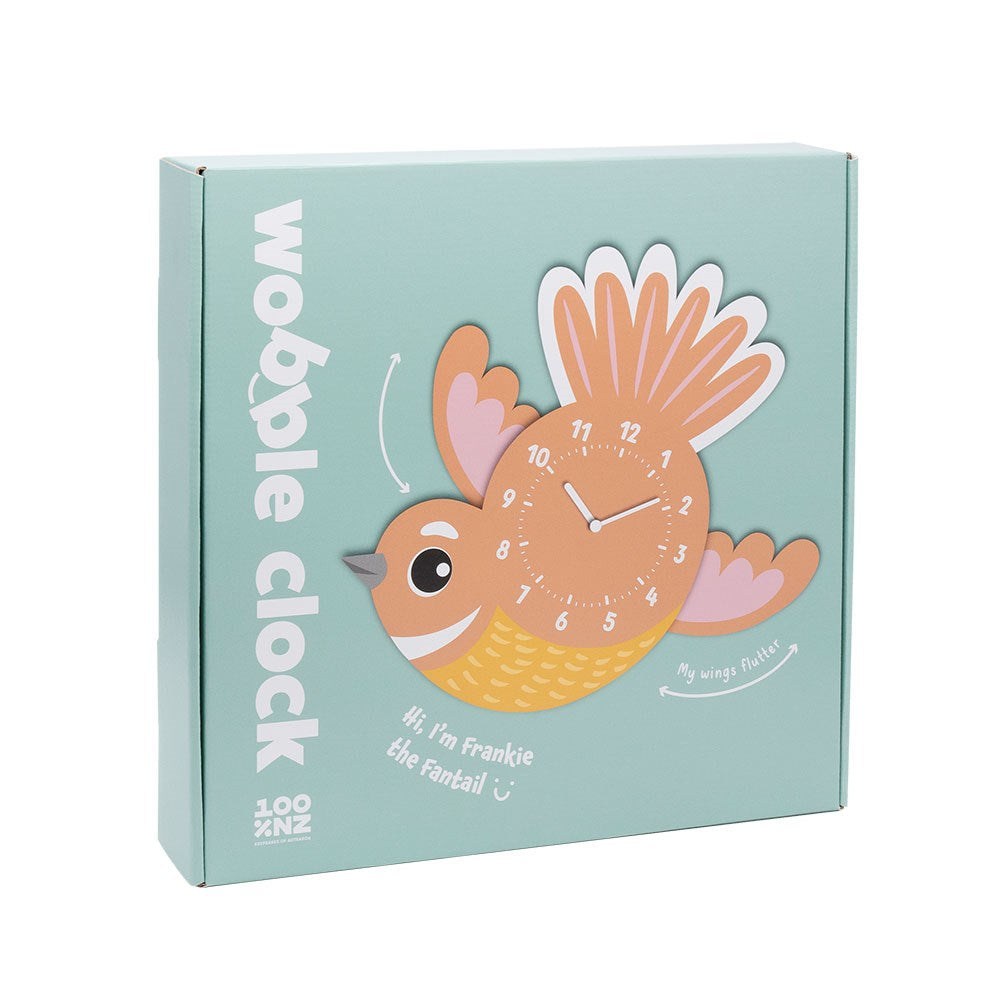 Fantail Kids Wobble Clock by 100% NZ