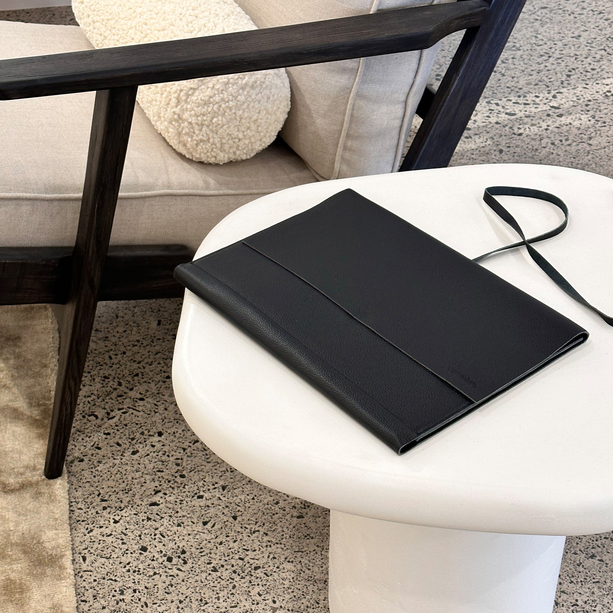 A4 Lewis Leather Folder in Black or Tan by Duffle&Co