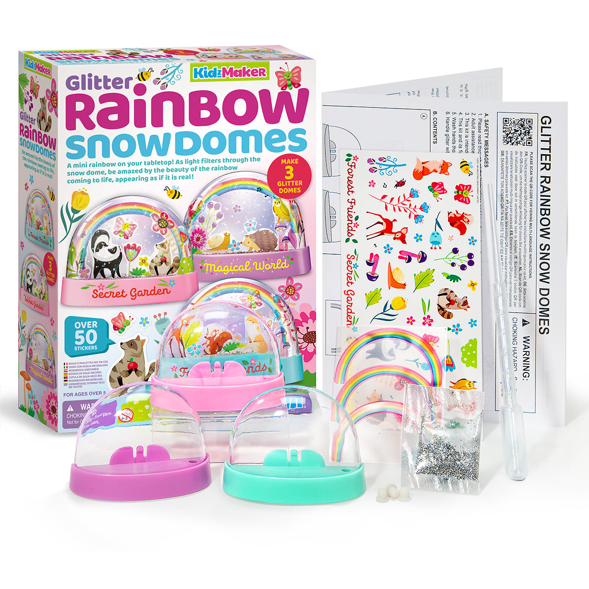 Glitter Rainbow Snow Domes By 4M: Ages 5+