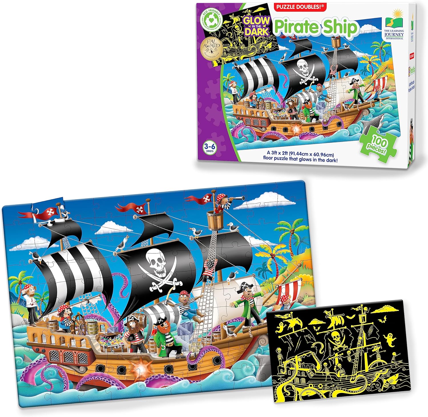 Glow in the Dark Pirate Ship Puzzle By The Learning Journey: Ages 3-6 Years