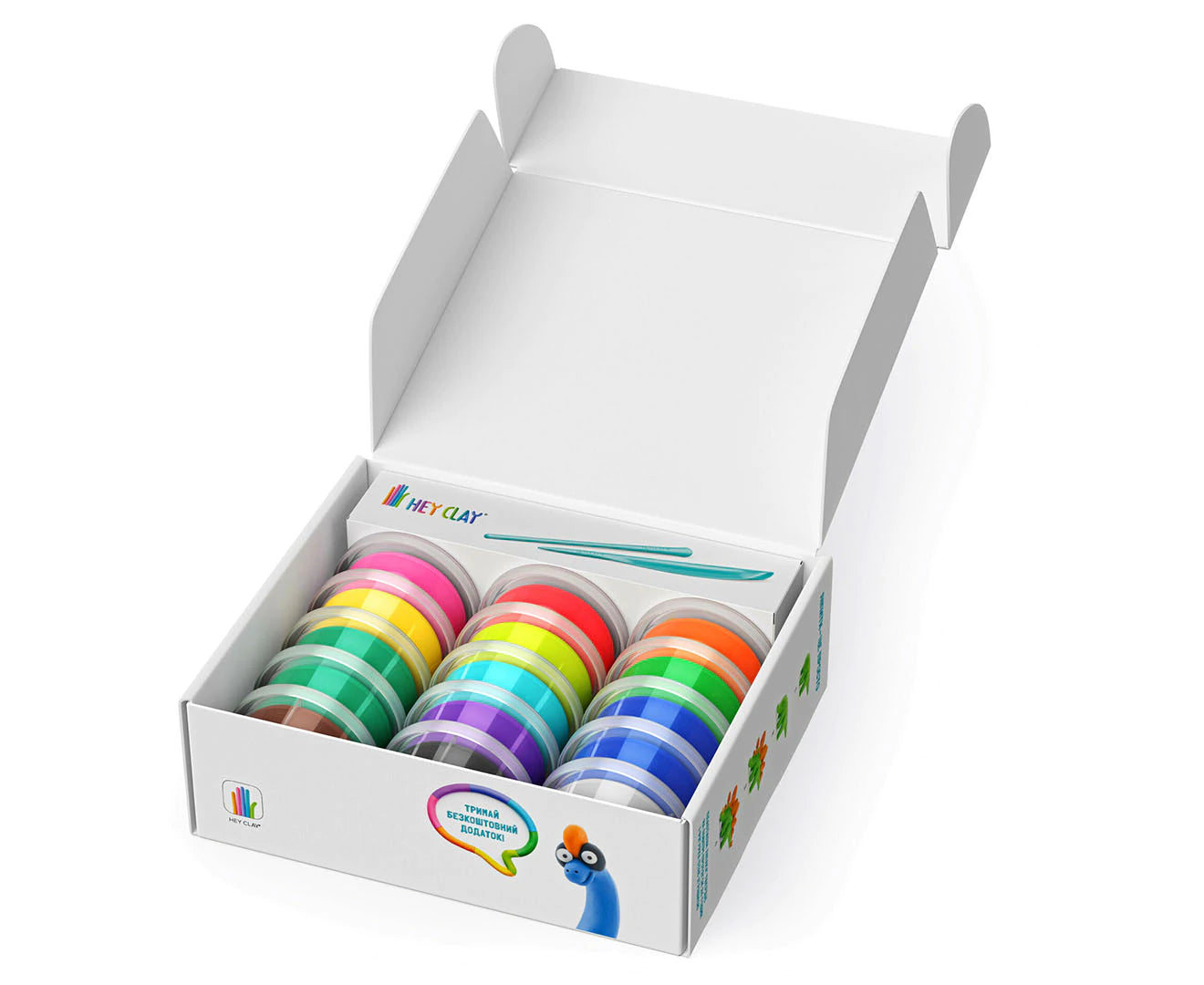 HEY CLAY - Dino Themed Clay Set - 15 CANS