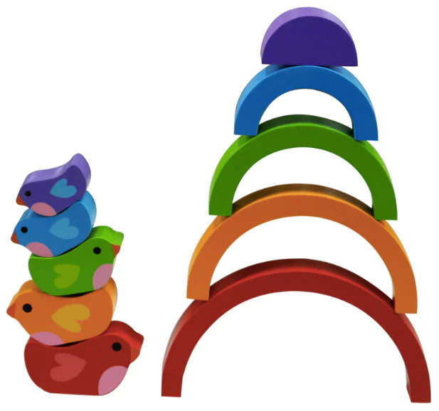 Bird And Rainbow Wooden Puzzle - Kiddie Connect