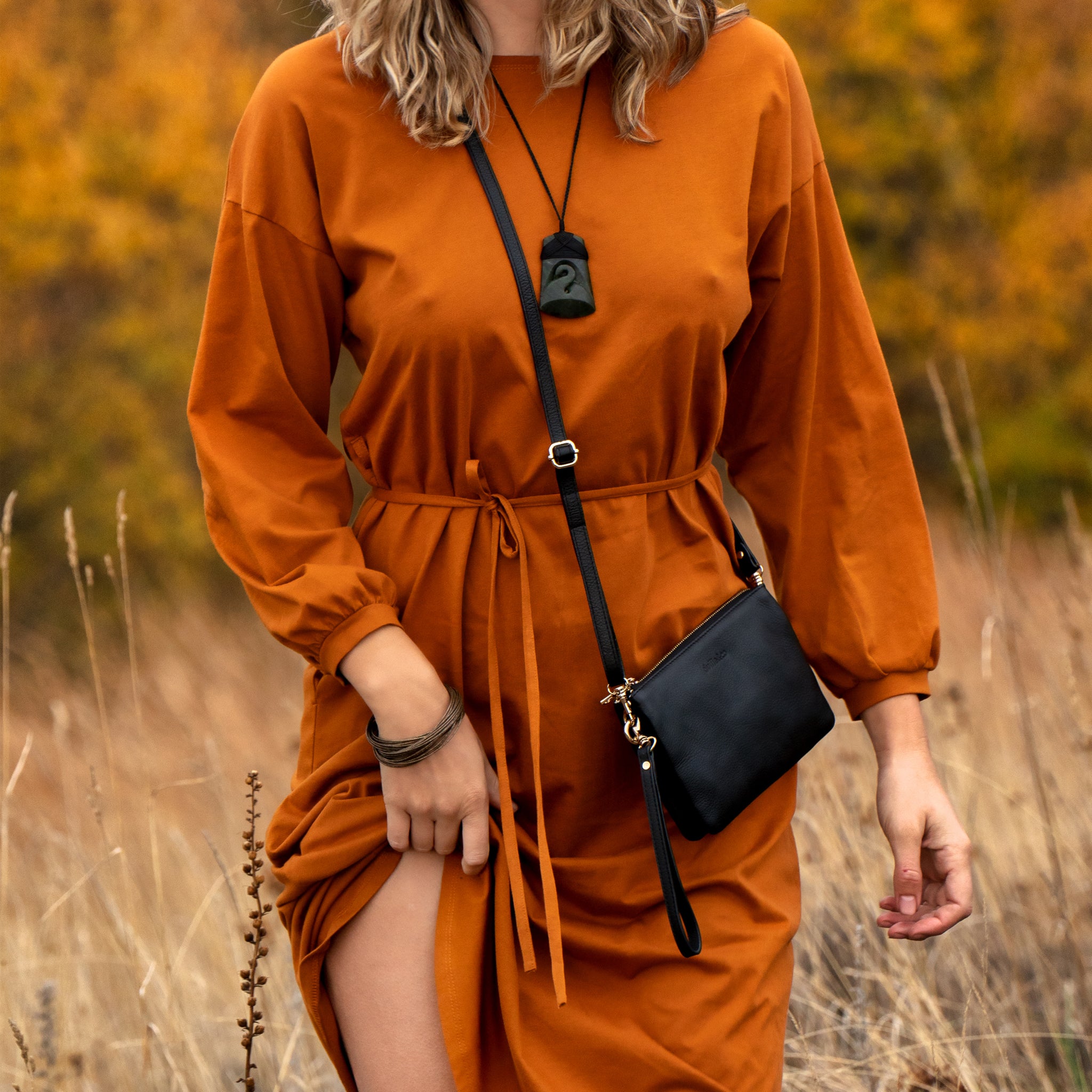 Sienna Triple Crossbody in Forest or Black by Duffle&Co