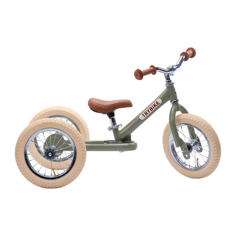 Green Vintage Balance Bike & Trike – Trybike | Balance Bike NZ