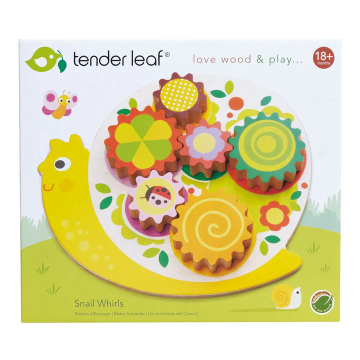 Snail Whirls Wooden Gear Puzzle - Tender Leaf Toys | Wooden Toy NZ