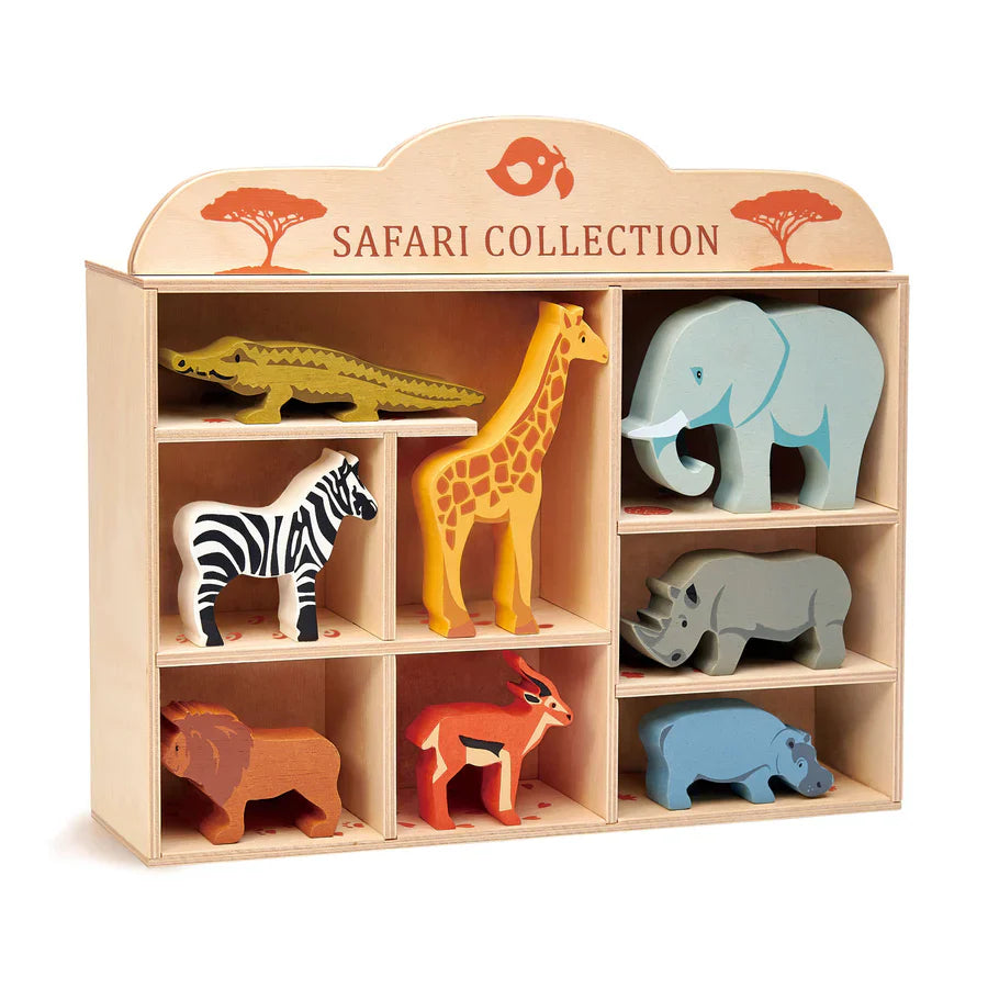 Wooden Safari Animal Set - Tender Leaf Toys | Wooden Toys NZ