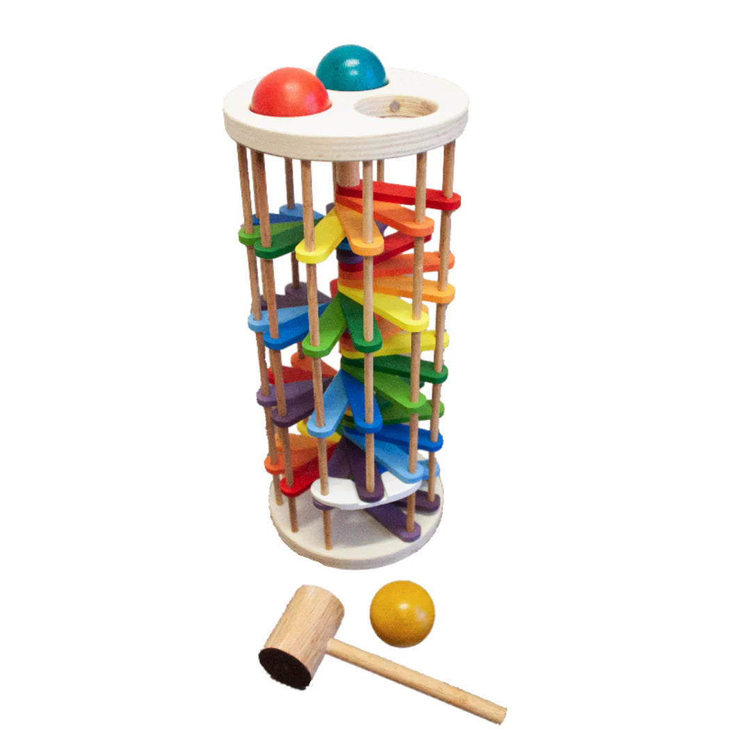 Pound a Ball Tower - QToys | Wooden Toy NZ