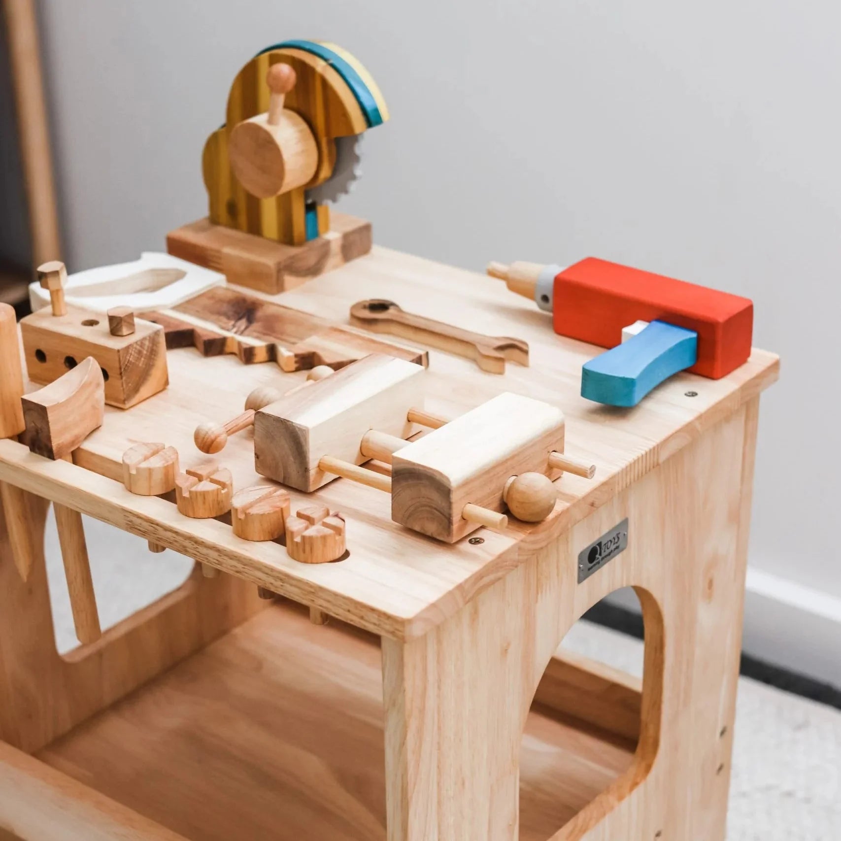 Wooden Work Bench Builder Set - QToys | Wooden Toy NZ