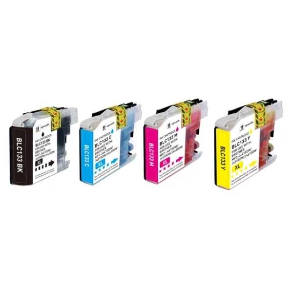 Compatible Inkjet Value Pack: Substitute to Brother LC133 - (1 X Black, 1 X Cyan, 1 X Magenta, 1 X Yellow)