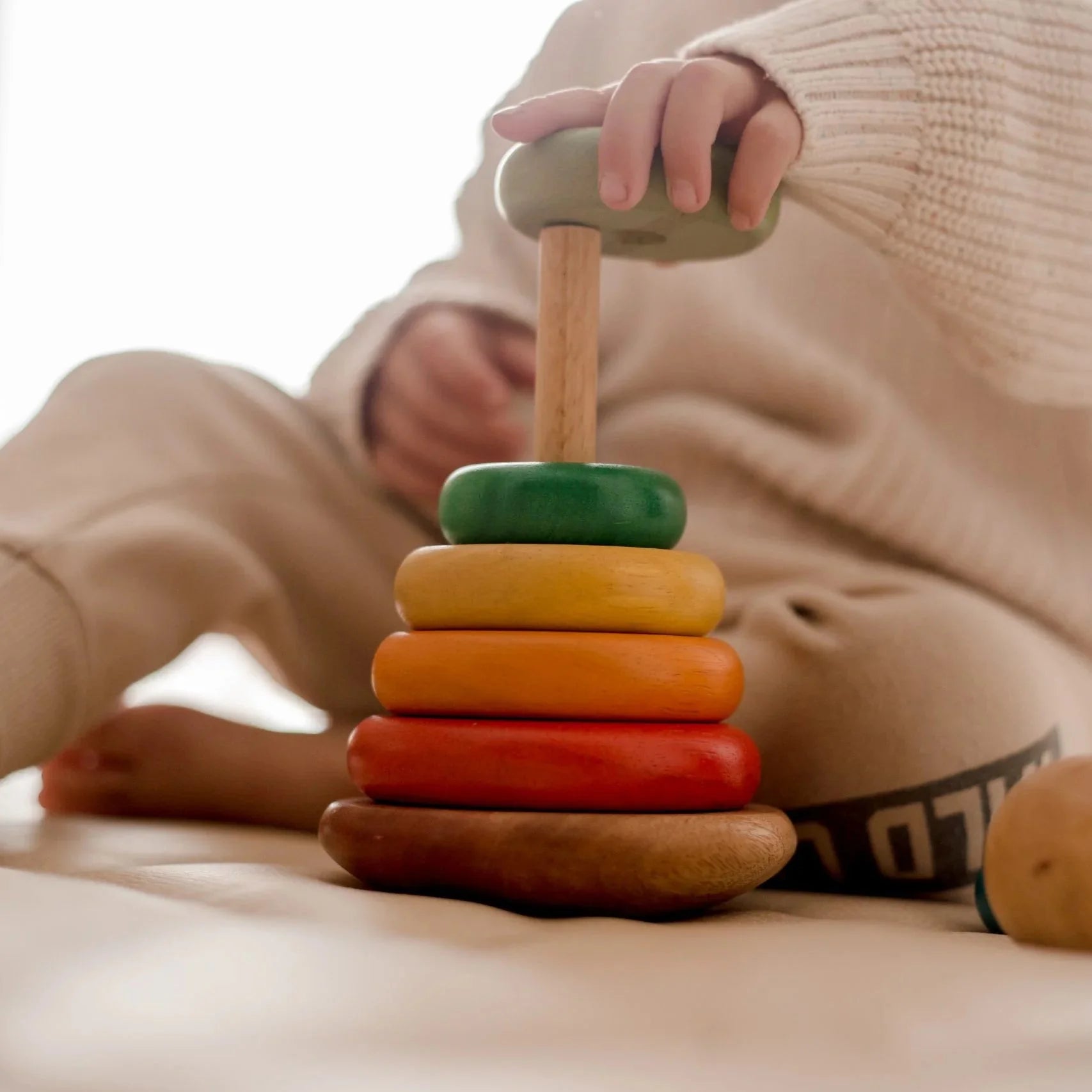 Wooden Bouncing Stacking Rings - QToys | Wooden Toy NZ