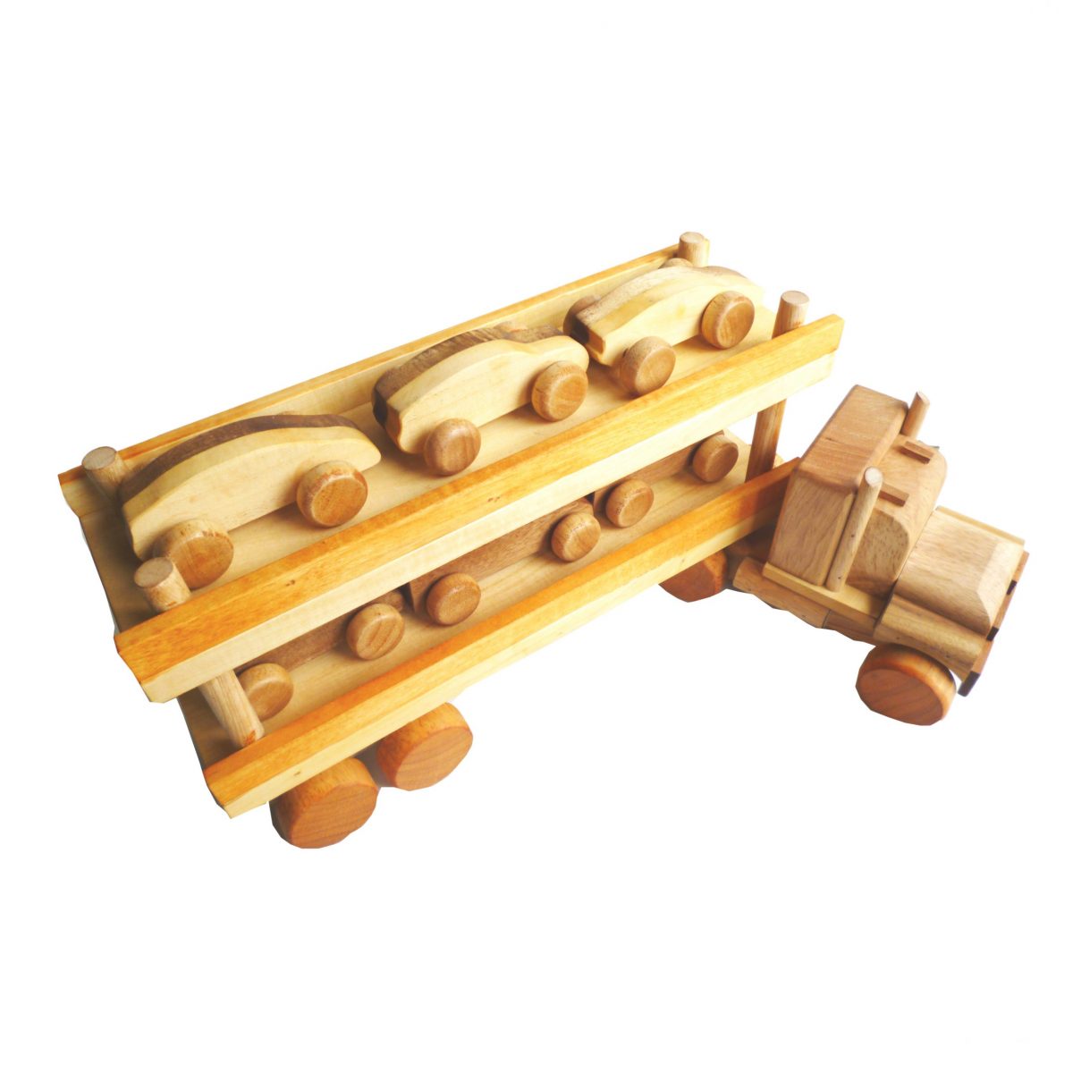 Wooden Car Transport Truck - QToys | Wooden Toy NZ