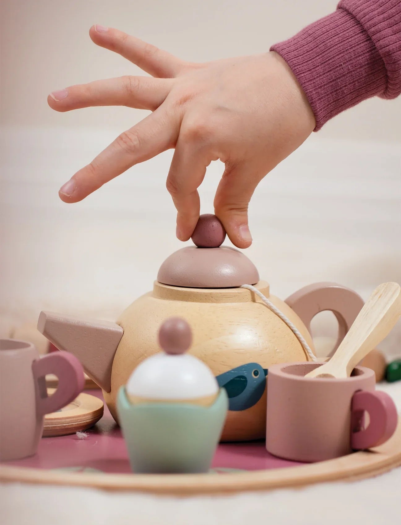 Wooden Birdie Tea Party Set - Tender Leaf Toys | Wooden Toy NZ