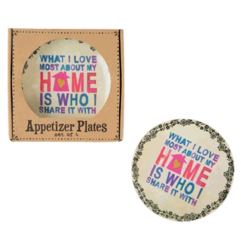 Love My Home set of 4 Melamine Plates by Natural Life