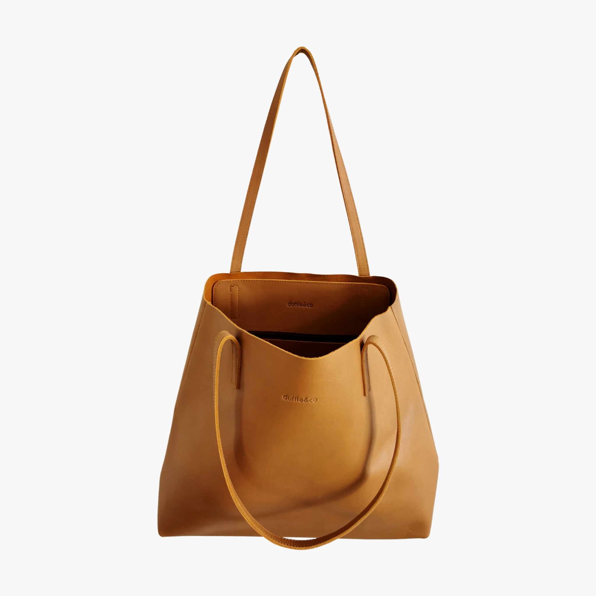 Bri Raw Edged Tote in Tan or Black by Duffle&Co
