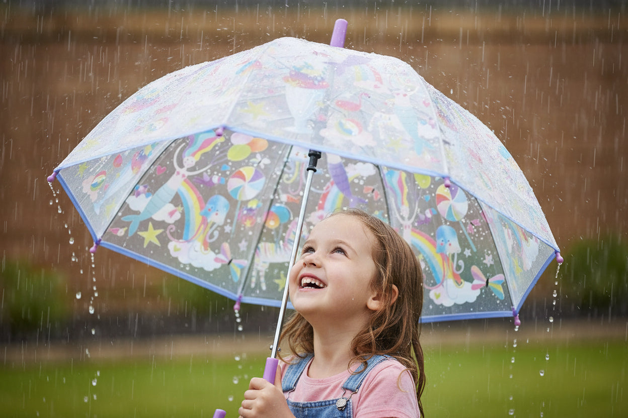 Kids Colour Changing Umbrella NZ –  Fantasy Transparent Rain Umbrella (Ages 3+)