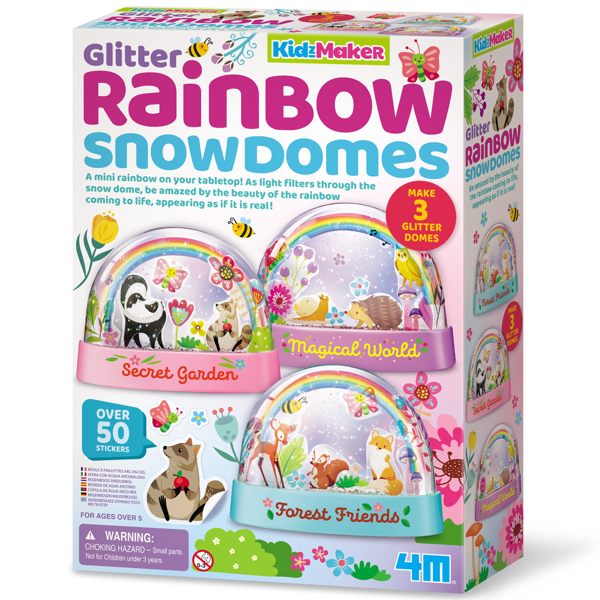 Glitter Rainbow Snow Domes By 4M: Ages 5+