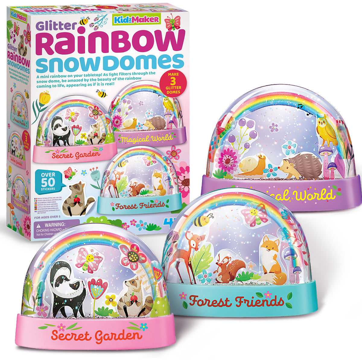 Glitter Rainbow Snow Domes By 4M: Ages 5+