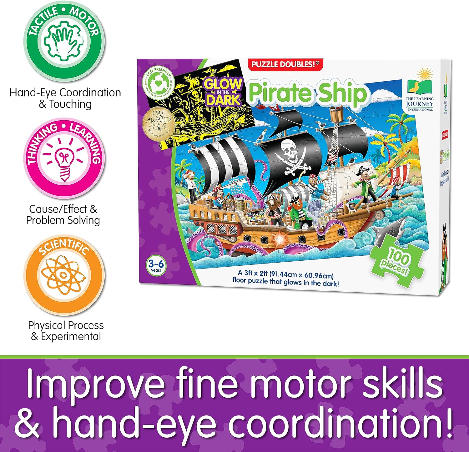 Glow in the Dark Pirate Ship Puzzle By The Learning Journey: Ages 3-6 Years