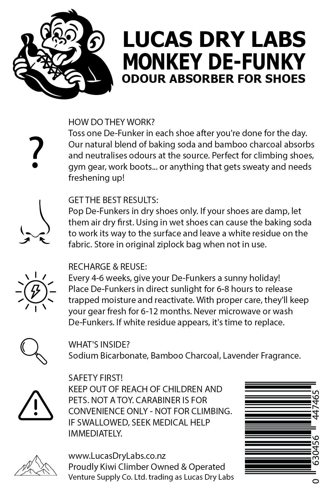 Monkey De-Funky - Lavender Shoe Deodorizers