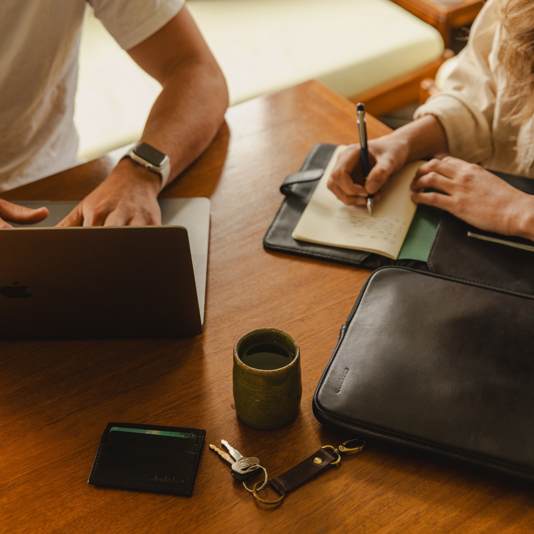 A5 Leather Organiser in Black or Tan by Duffle&Co