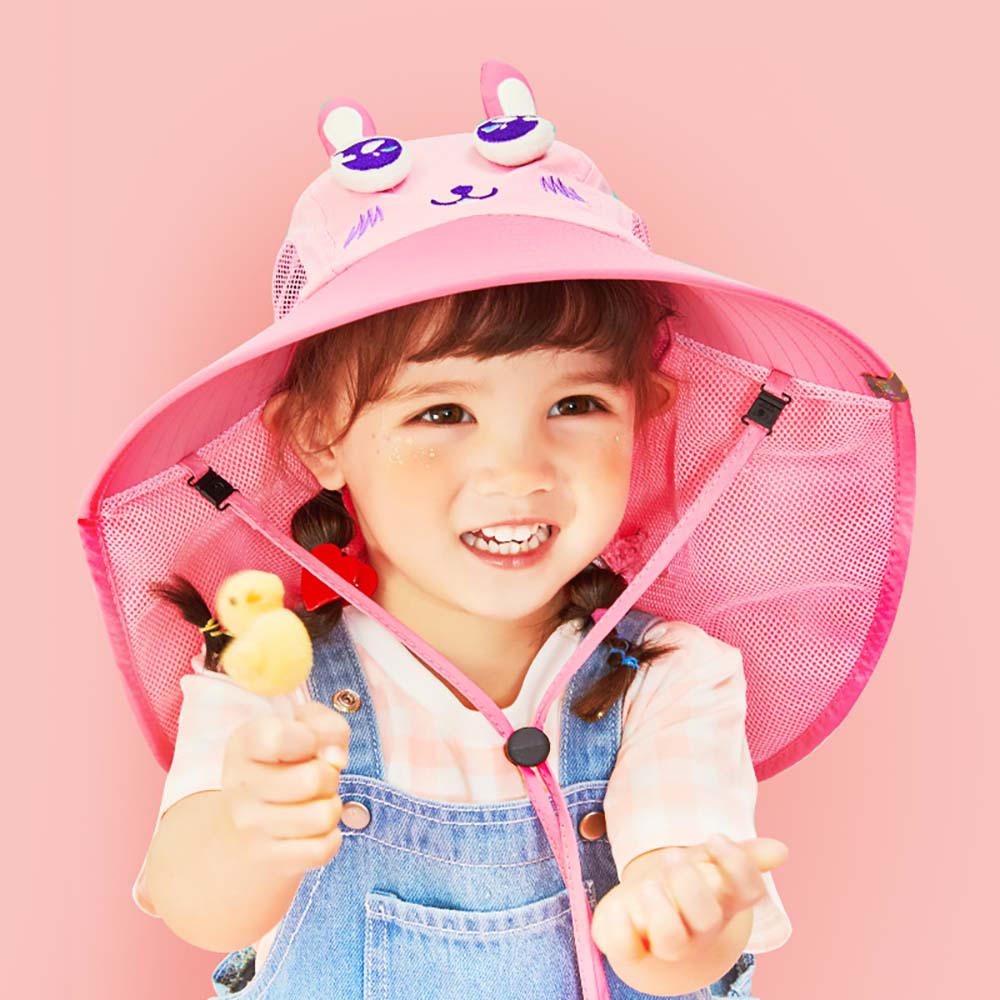 Lemonkid Bunny Wide Brim Sun Hat for Toddlers – Extra Coverage