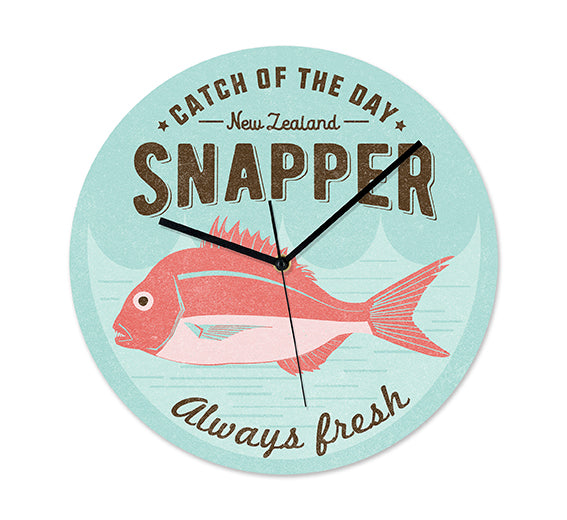 NZ Seafood Snapper Frameless Clock by 100%NZ