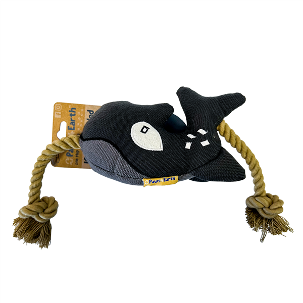 PAWS 4 EARTH Dog Toy Stuffed Killer Whale Rope