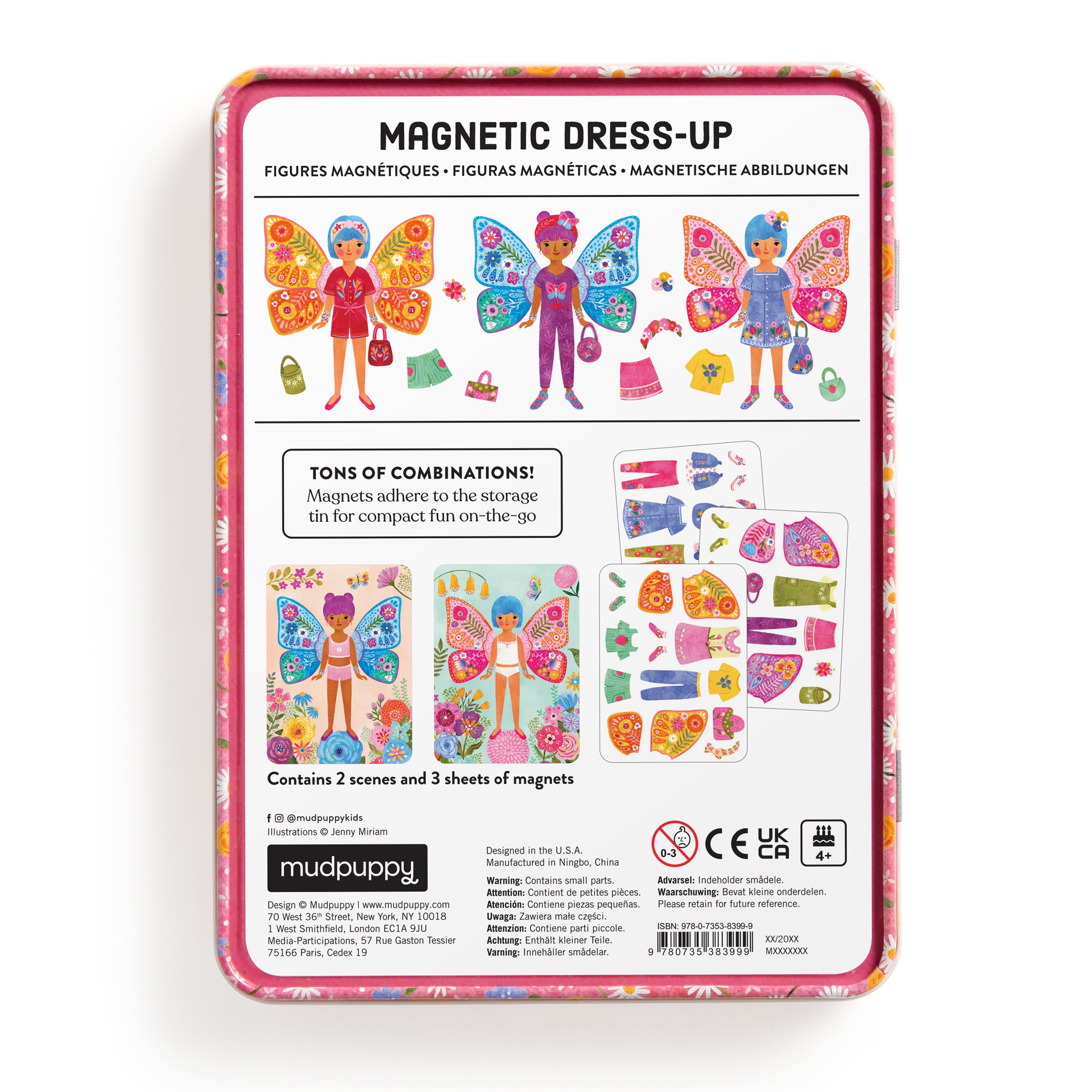 Portable Butterfly Bliss Magnetic Dress-up Toy By Mudpuppy: Ages 4+