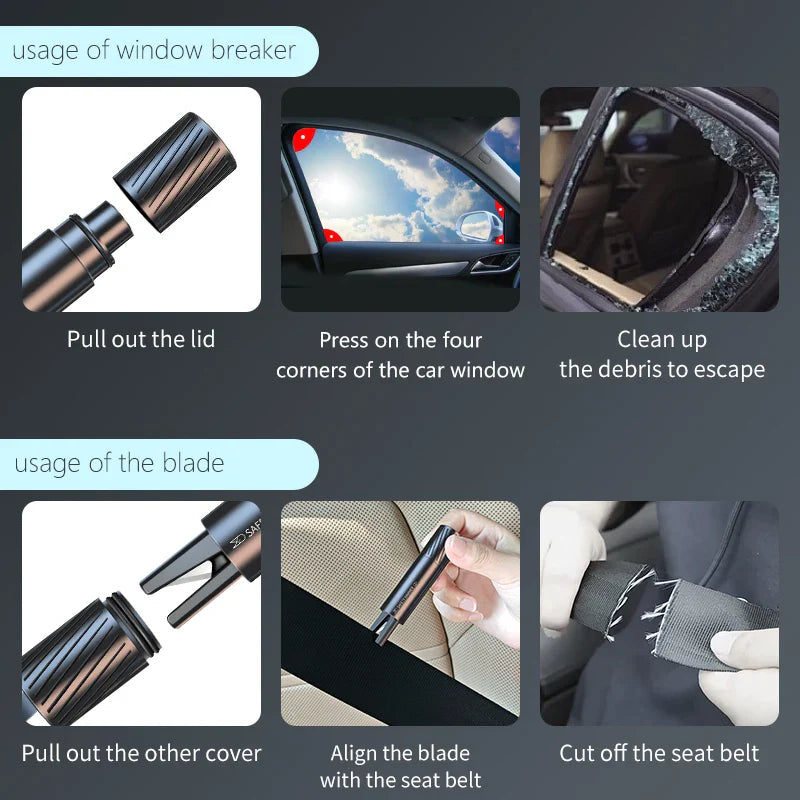 Emergency Rescue Tool: Essential 2-in-1 Car Glass Breaker and Seatbelt Cutter with Durable Tungsten Steel Hammer