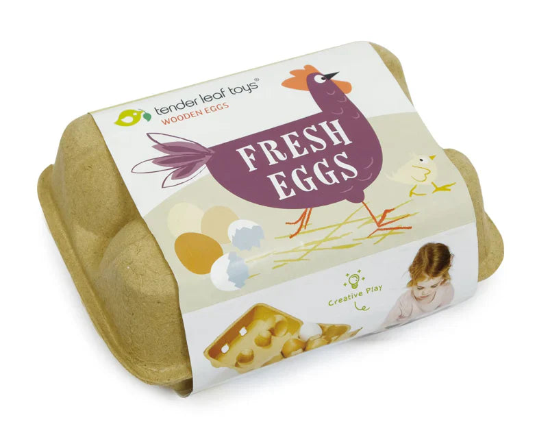 Wooden Eggs in Carton - Tender Leaf Toys | Play Food