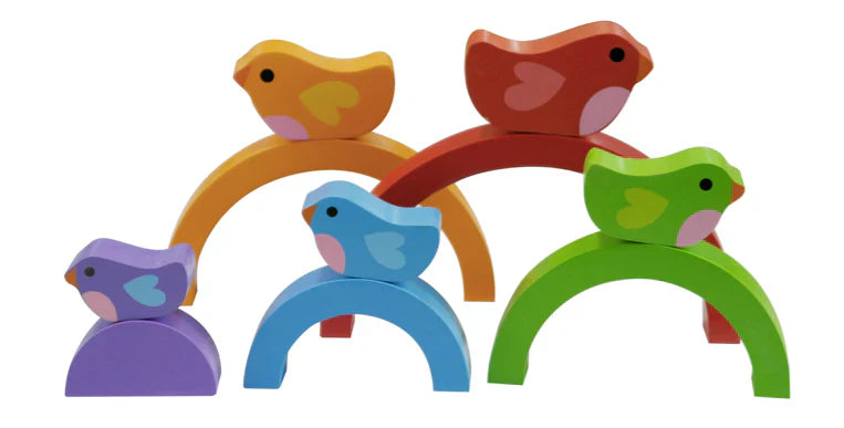 Bird And Rainbow Wooden Puzzle - Kiddie Connect