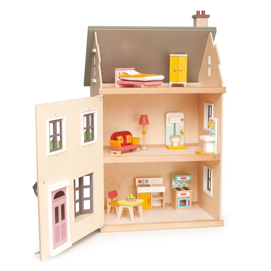 Foxtail Villa Wooden Dollhouse – 2-Storey Doll House with Attic |  Tender Leaf Toys