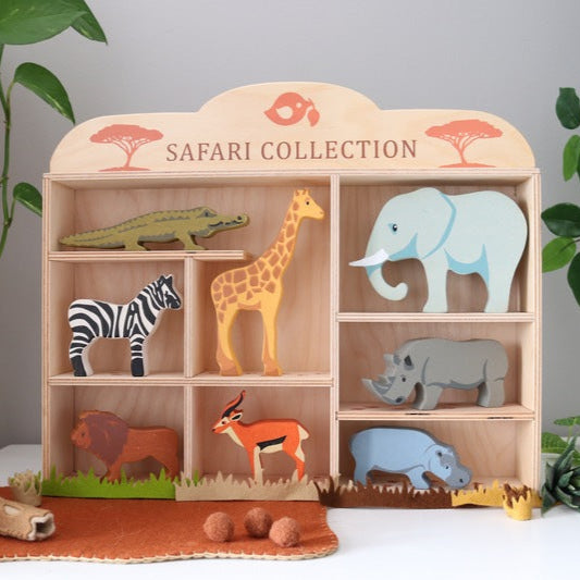 Wooden Safari Animal Set - Tender Leaf Toys | Wooden Toys NZ