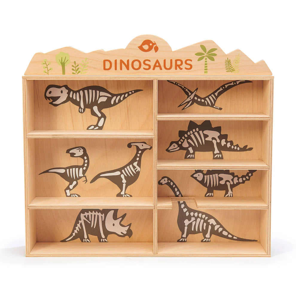 Wooden Dinosaur Toy Set with Display Unit - Tender Leaf Toys