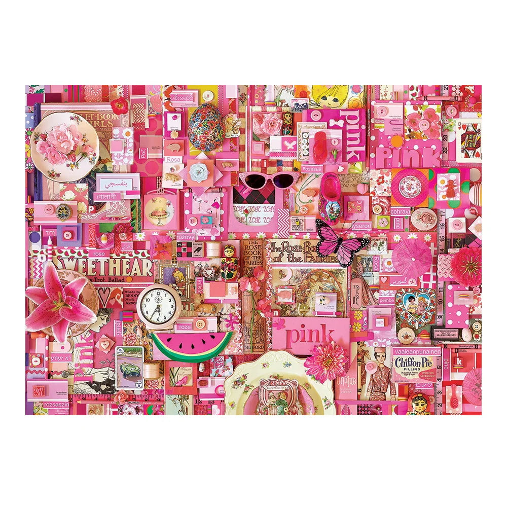 The Rainbow Project 1000pc Pink Puzzle by Outset Media (Compact Puzzle)