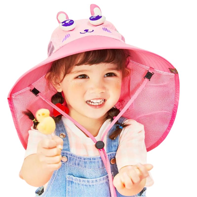 Lemonkid Bunny Wide Brim Sun Hat for Toddlers – Extra Coverage