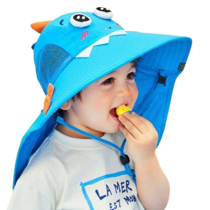 Lemonkid Dinosaur Wide Brim Sun Hat for Toddlers – Extra Coverage