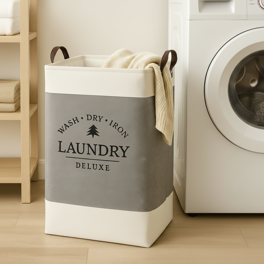 Frankly Cotton Laundry Deluxe Hamper with Handles