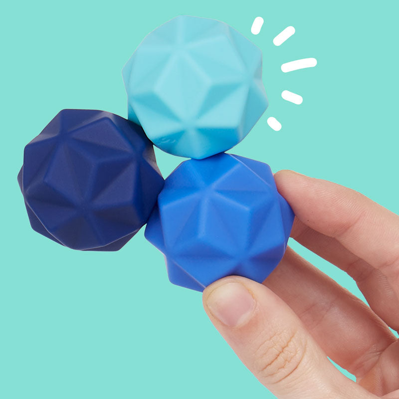 Soft Silicon covered Fidget Magnets: 3pc Set in Blue By Speks