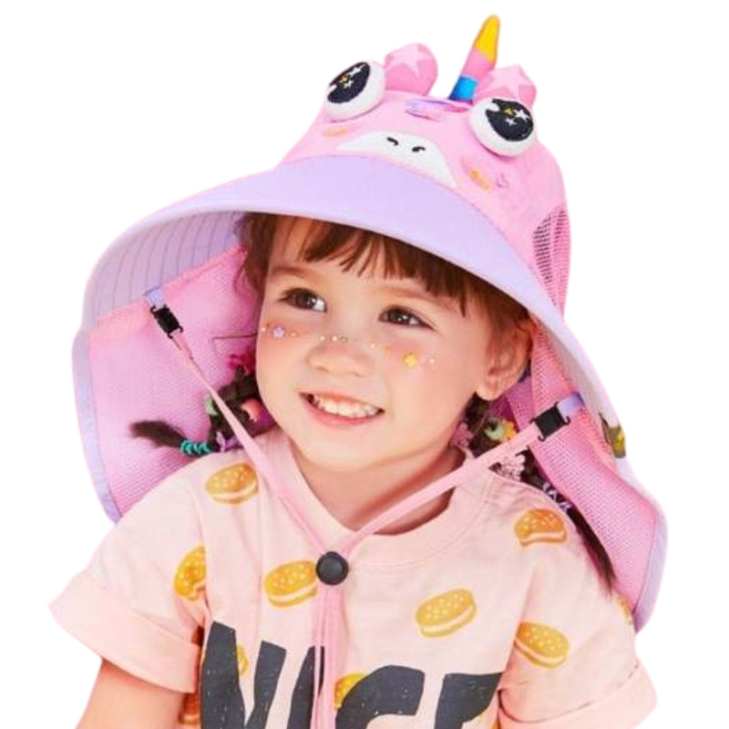 Lemonkid Unicorn Wide Brim Sun Hat for Toddlers – Extra Coverage