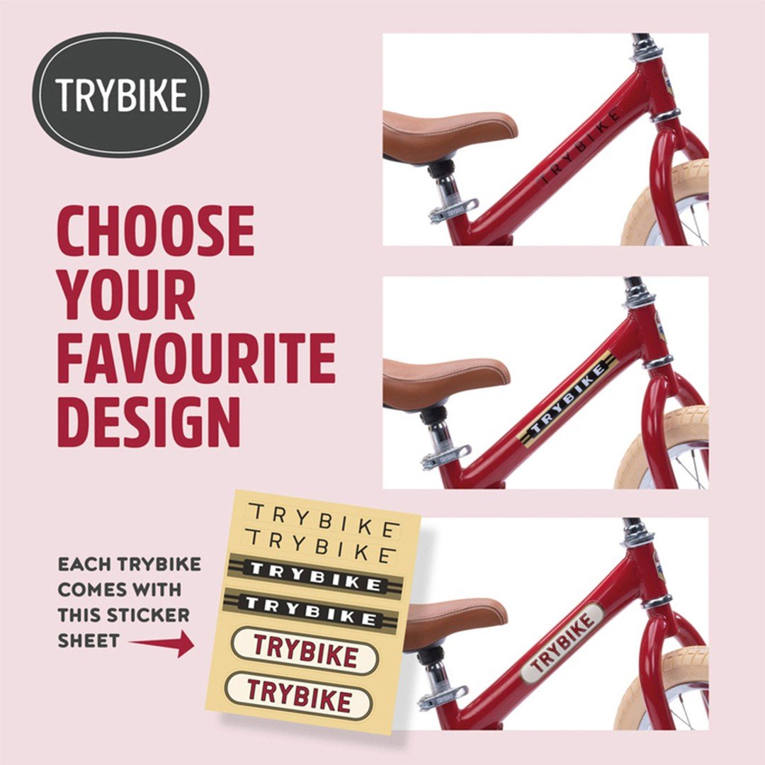 Red Vintage Balance Bike & Trike – Trybike | Balance Bike NZ