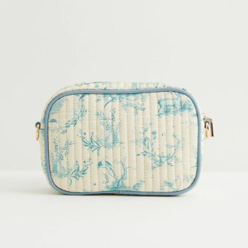 Toile de Jouy Vintage Blue Camera Bag by Fable England