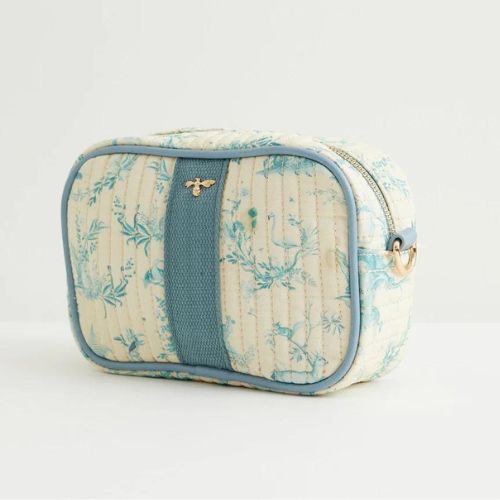 Toile de Jouy Vintage Blue Camera Bag by Fable England