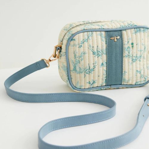 Toile de Jouy Vintage Blue Camera Bag by Fable England